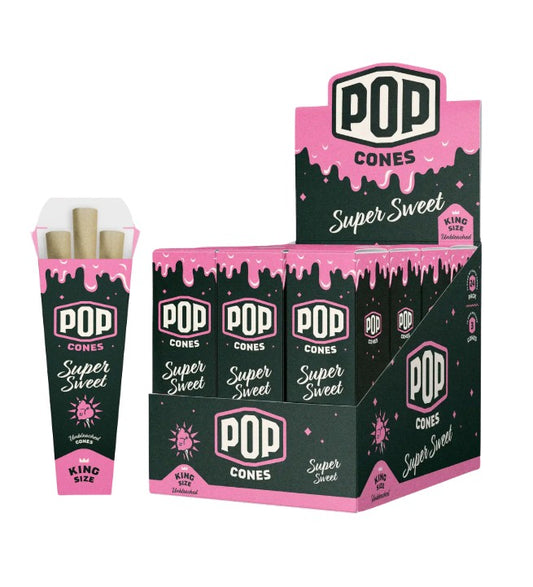 Pop Cones Unbleached Super Sweet King Size 3 Pack 24 CT