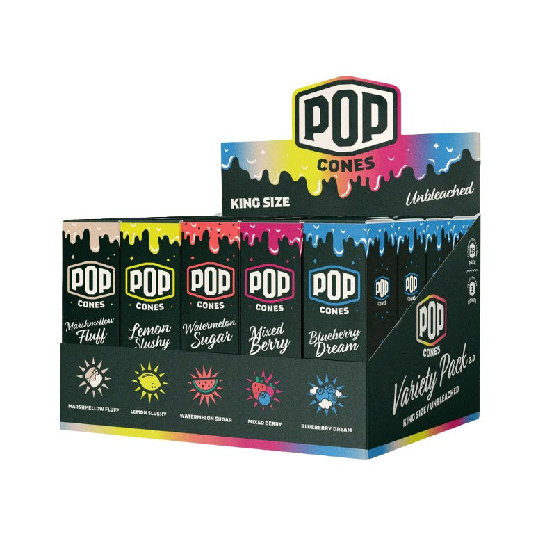 Pop Cones 2.0 Unbleached Variety Pack King Size 3 Pack 25 CT