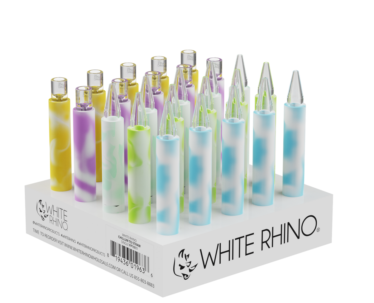White Rhino Chillum to Straw Glow in the Dark - 25CT DISPLAY
