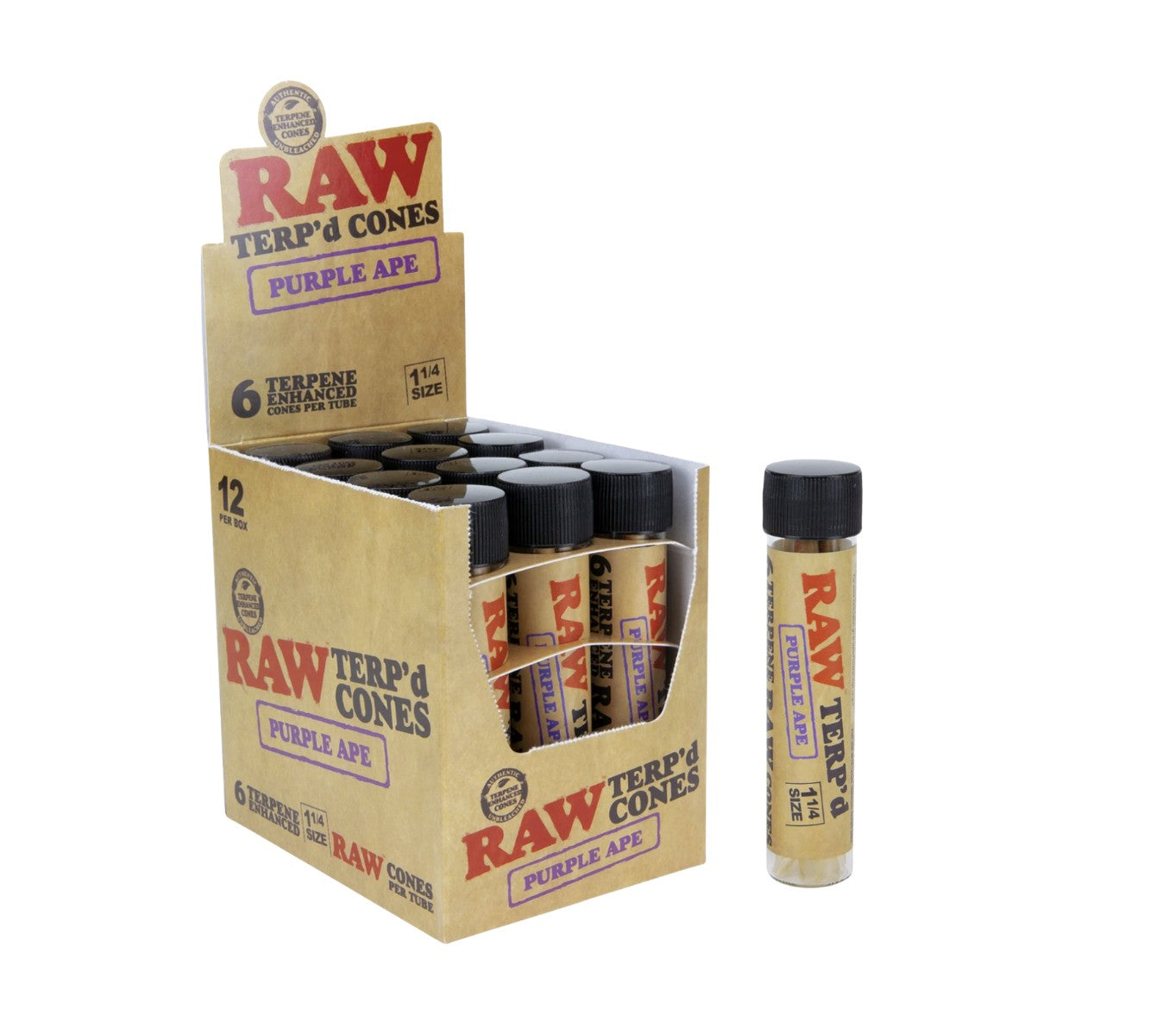 Raw Terp Dipped Cones Purple Ape 6 Pack 12 CT