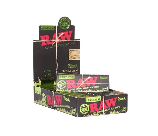 Raw Black Organic Papers 1 1/4" Size 24 CT