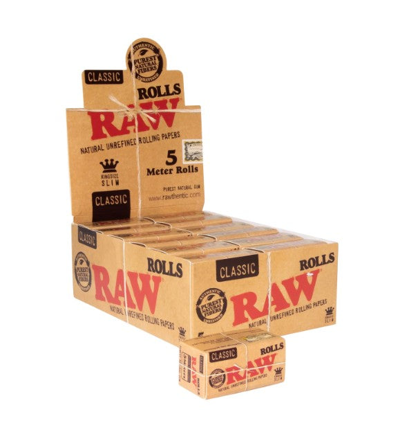 Raw Classic Papers 5 Meter Rolls King Size Slim 24 CT
