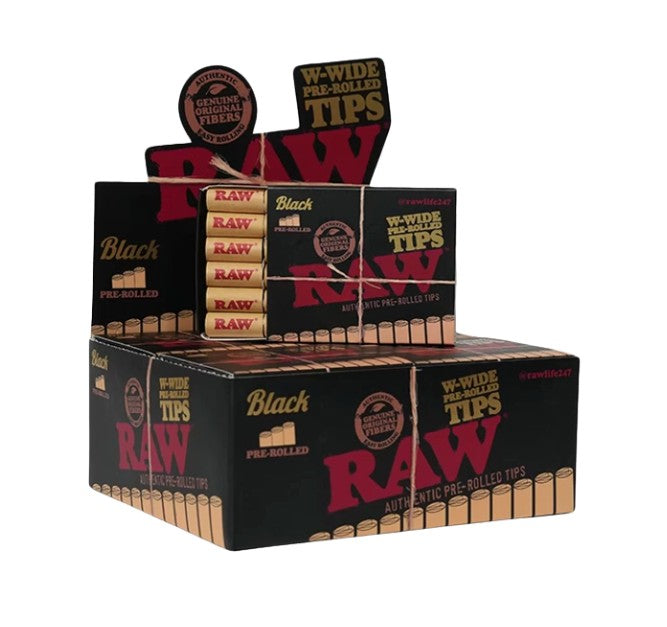 Raw Black Tips Pre-rolled Wide 18 Pk 20 CT
