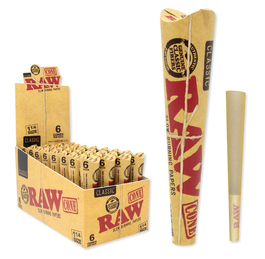 Raw Classic Cones 1 1/4" Size 6 Pack 32 CT