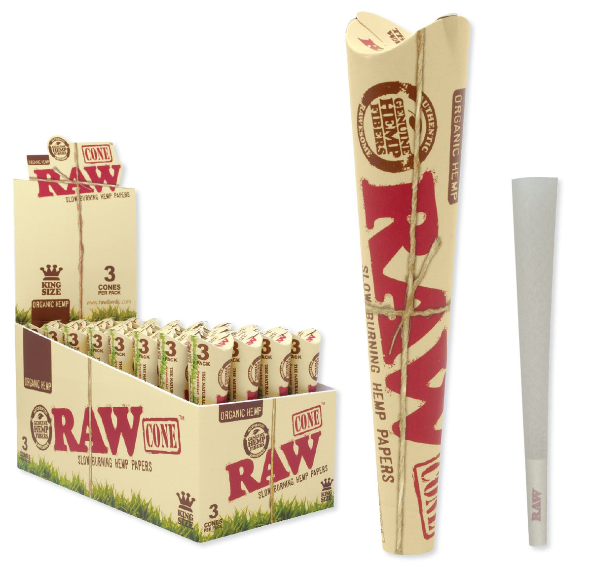 Raw Organic Cones King Size 3 Pack 32 CT