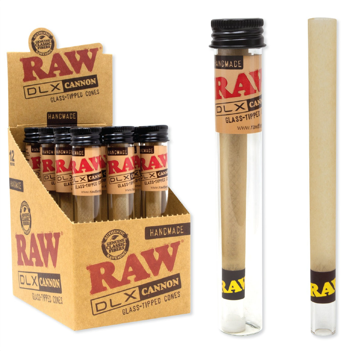 Raw DLX Glass Tipped Cannons 12 CT