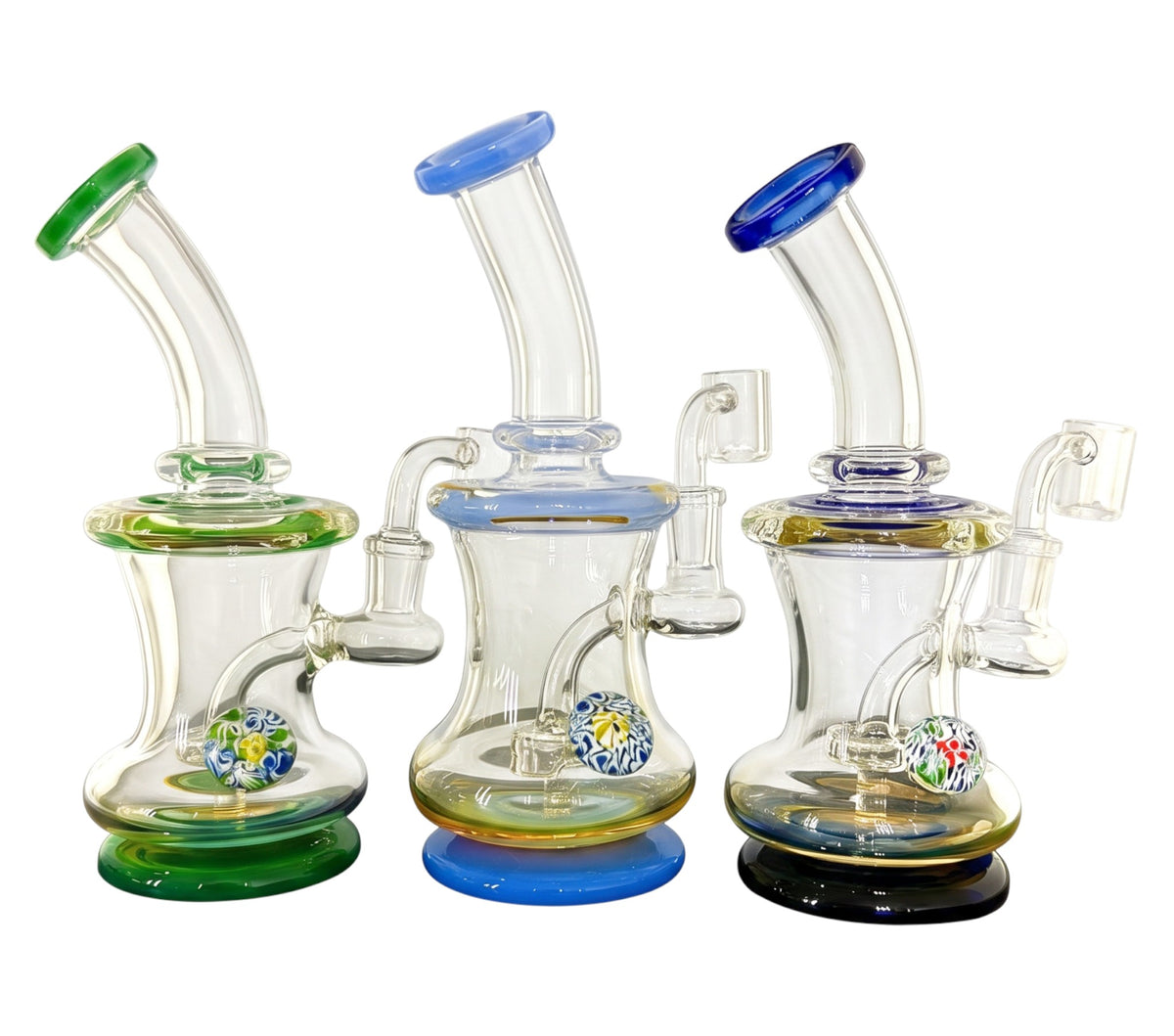 RG15 WP1008 9" Flower Millie Marble Waterpipe Assorted Colors