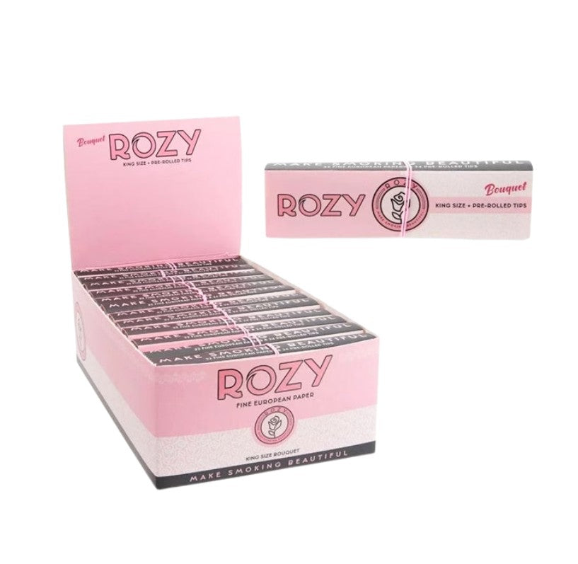 Rozy Pink Papers King Size + Tips  Bouquet 24 CT