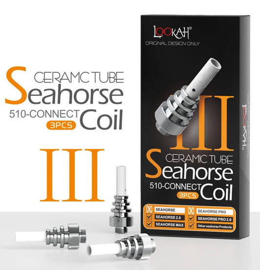 Lookah Seahorse Coil Type Ⅲ Replacement - Ceramic Tube Tips 3ct