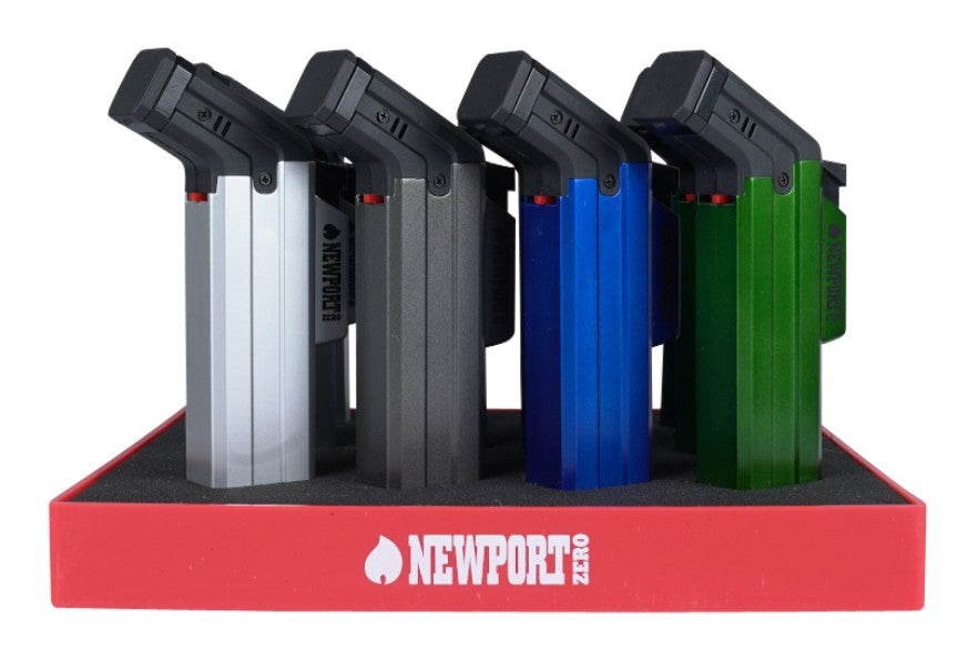 NEWPORT ZERO SIDE MEDIUM TORCH LIGHTER METALLIC 12ct - NZL109M
