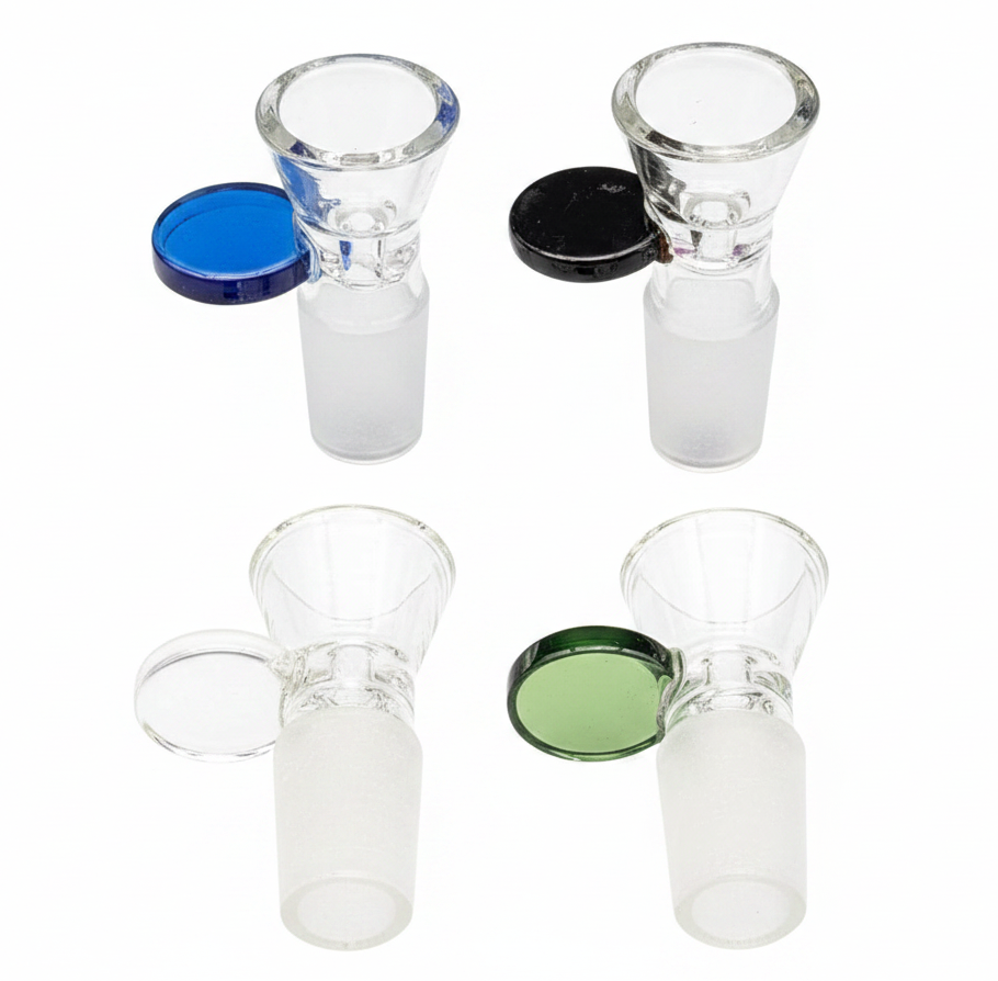 BL37 14mm Clear Bowl w/ Colored Handle Bowl 5ct