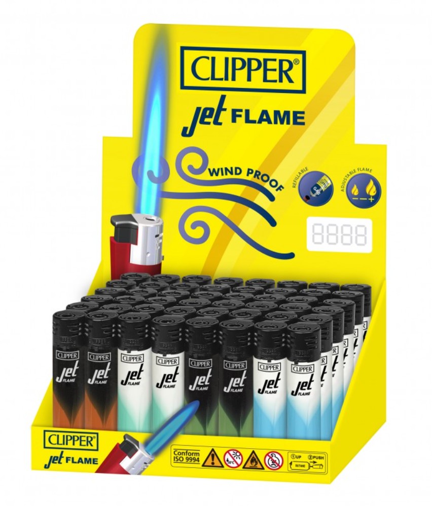 CLIPPER CLASSIC LIGHTERS LARGE JET FLAME - BLACK SERIES