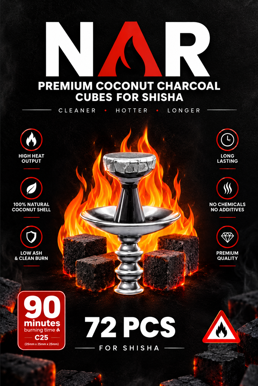 NAR COCONUT CHARCOAL 15 BOXES/CASE (72 PIECES PER BOX)