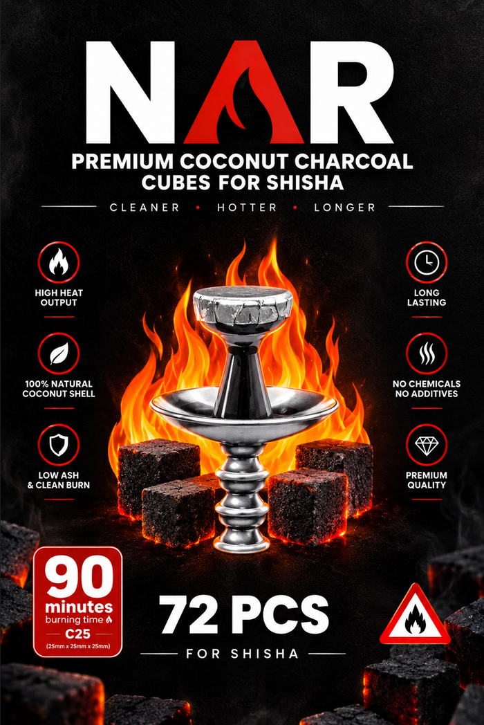 NAR COCONUT CHARCOAL 15 BOXES/CASE (72 PIECES PER BOX)