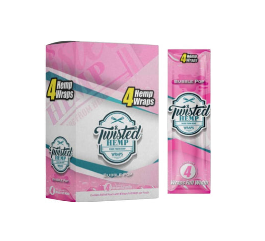 Twisted Hemp Wraps Bubble Pop 4 Pack 15 CT