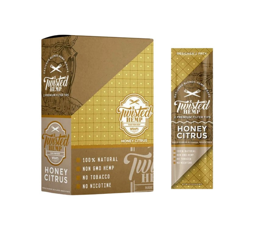 Twisted Hemp Wraps Honey Citrus 4 Pack 15 CT