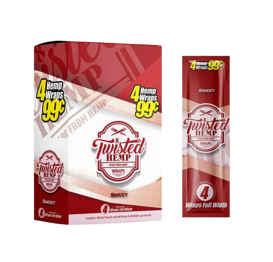 Twisted Hemp Wraps Sweet 4 Pack 15 CT
