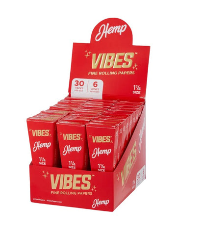 Vibes 1 1/4" Size Preroll Cones 6 Pack 30 CT