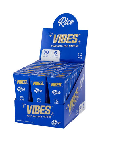 Vibes 1 1/4" Size Preroll Cones 6 Pack 30 CT