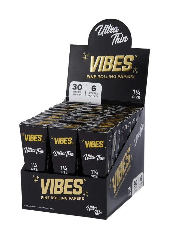 Vibes 1 1/4" Size Preroll Cones 6 Pack 30 CT