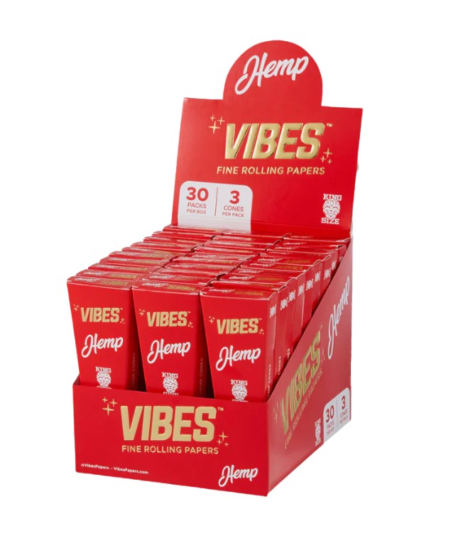 Vibes Cones King Size 3 Pack 30 CT