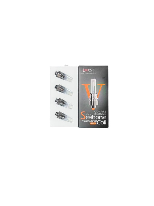 Seahorse Coil V Replacement - See-Through Quartz Tube 4ct