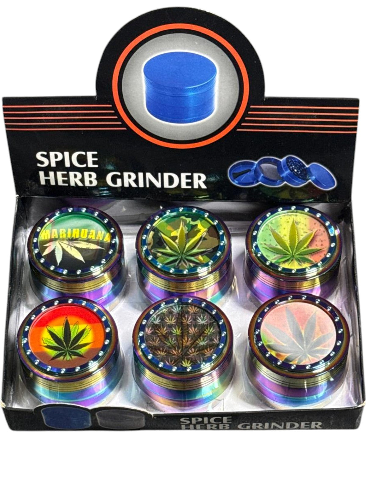 JZQ0123 63MM RAINBOW LEAF GRINDERS 6CT
