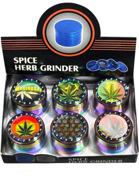 JZQ0123 63MM RAINBOW LEAF GRINDERS 6CT