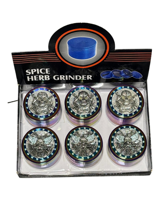 JZQ0027-1 63MM 3D DESIGNED CHROME GRINDERS (6CT DISPLAY)