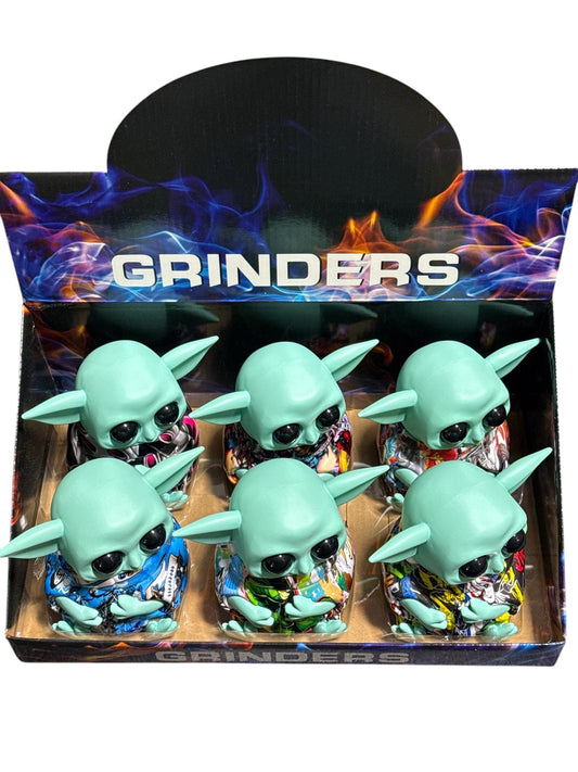 JZQ0235 - 63MM BABY YODA GRINDERS (6CT DISPLAY)