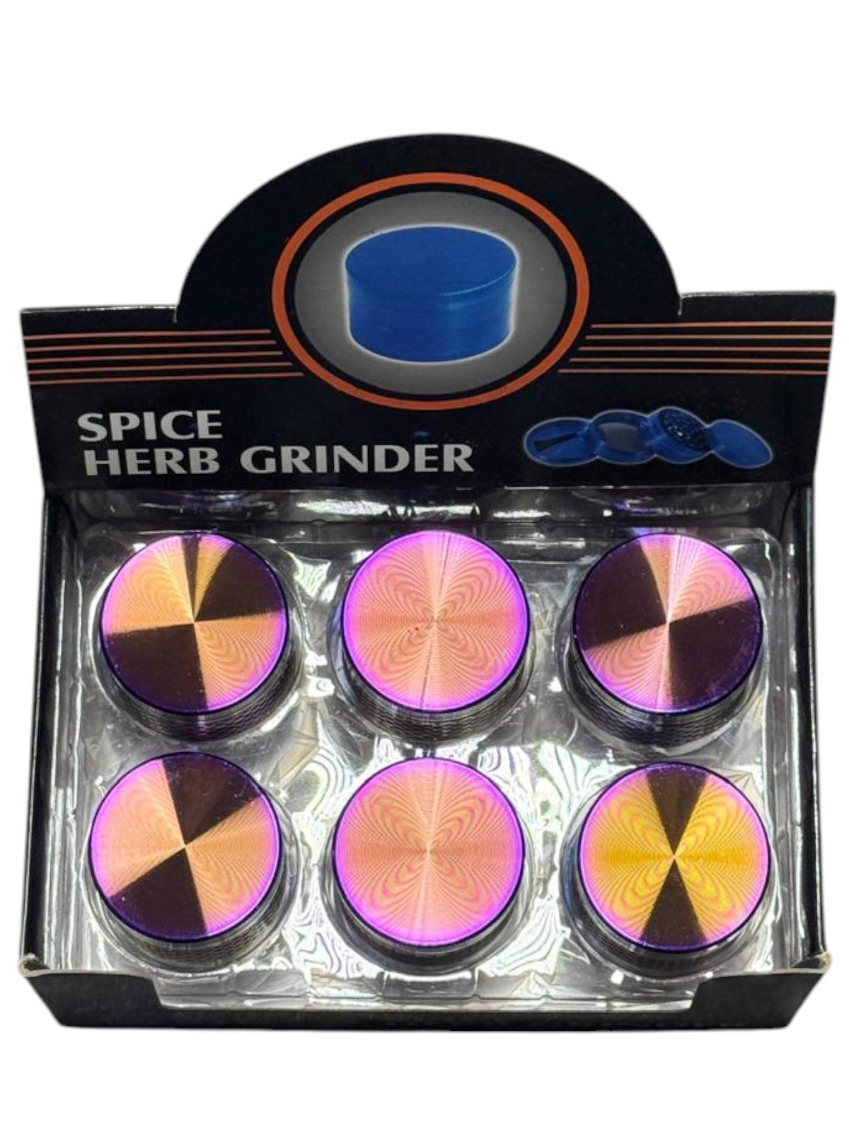 JZQ0027-2 32MM METALLIC RAINBOW GRINDERS (12 CT DISPLAY)