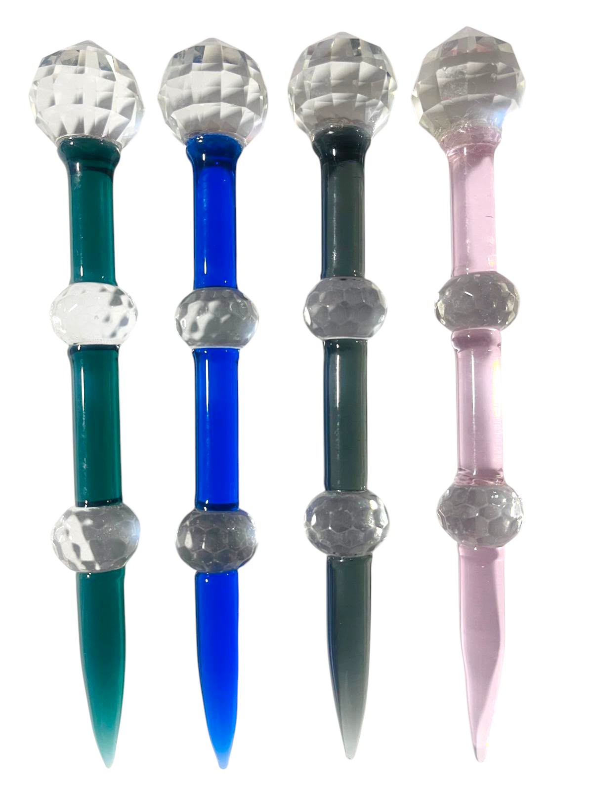 DB14 Crystal Shaped Glass Dabber w/ Cab Cap 5ct