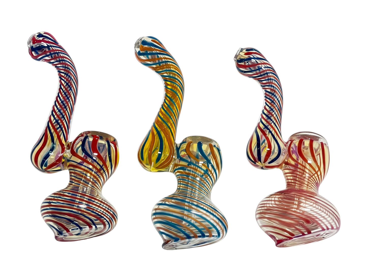 BUB13 5" Multi Color Twisting Line Bubbler 5ct