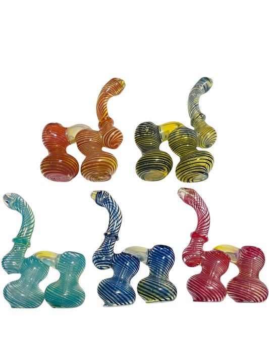 BUB16 7" Double Swirly Twist Bubbler 5ct