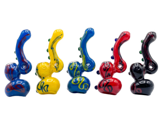 BUB20 7" Fumed Slime Dotted Bubbler 5ct