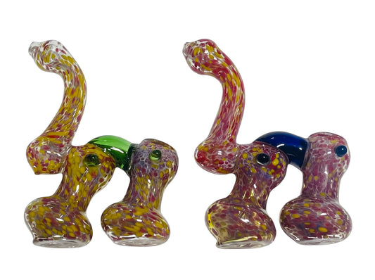 BUB23 7" Double Barrell Dotted Bubbler 5ct