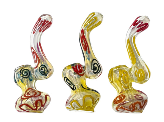 BUB35 6" Fumed w/ Swirl Lines Bubbler 5ct