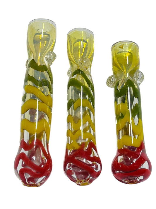 CH15 3" Rasta Round Chillum 5ct