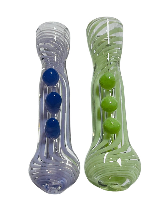 CH21 3" Spiral Milky Colored w/ Flat Mouth Chillum 5ct