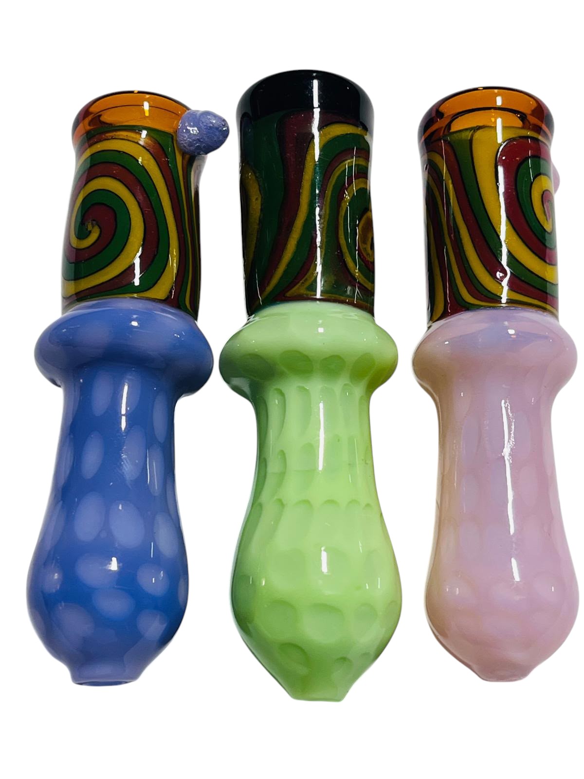 CH31 4.5" Milky Color Dots w/ Spiral Chillum 5ct