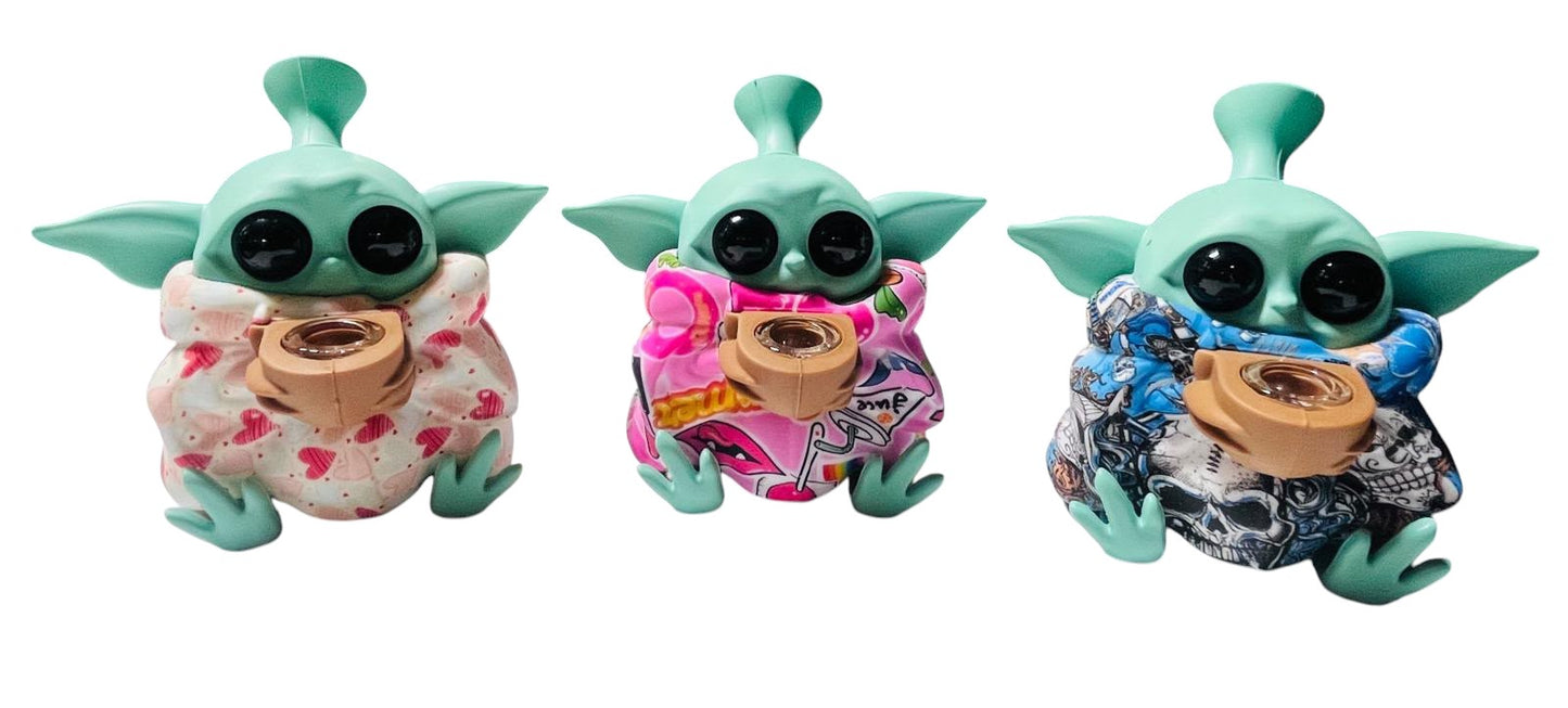 SHP10 Large Baby Alien Yoda Silicone Handpipe