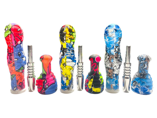 SNC16 Assorted Design Bee w/ Top Silicone Nectar Collector 5ct