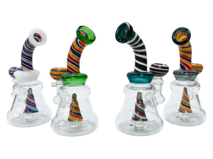 RG59 6" Wigwag Colored w/ Wigwag Bowl Waterpipe Assorted Colors