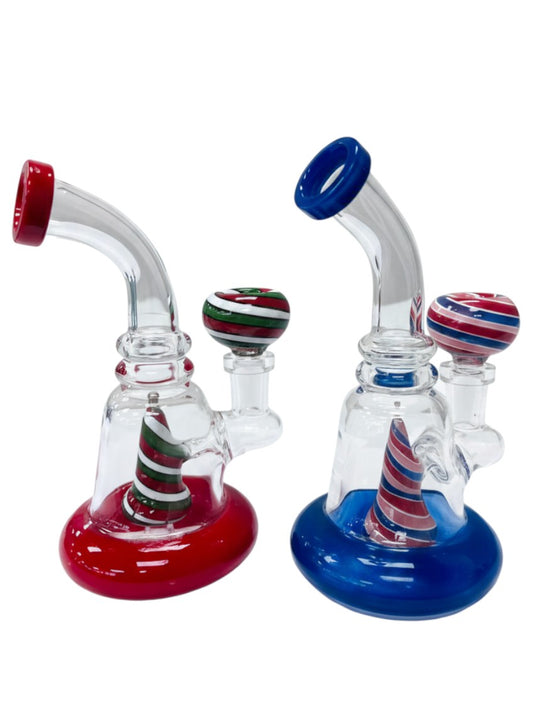 RG56 6" Wigwag Perc w/ Wigwag Bowl Waterpipe Assorted Colors