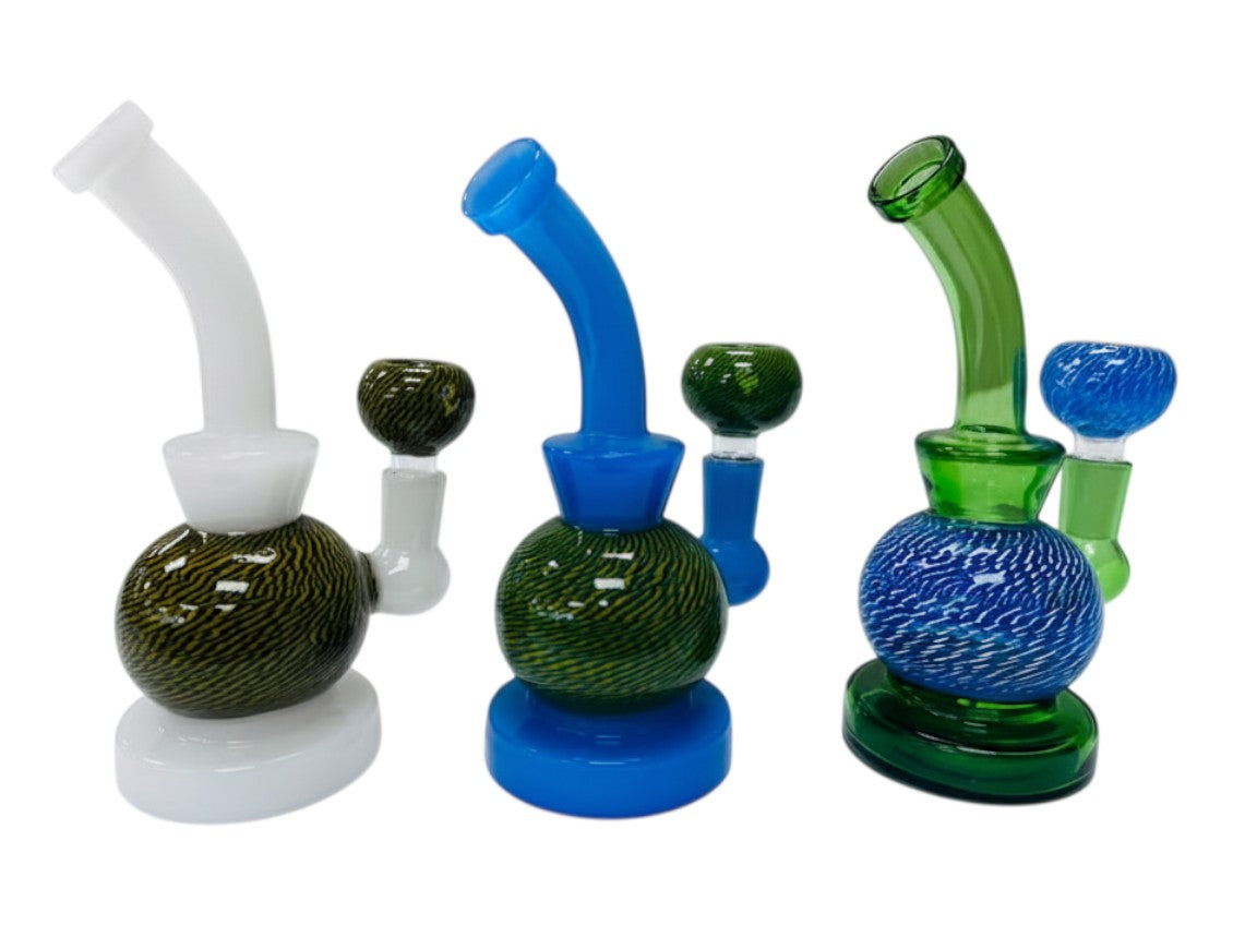 RG61 6" Wind Waves w/ Matching Bowl Waterpipe Assorted Colors