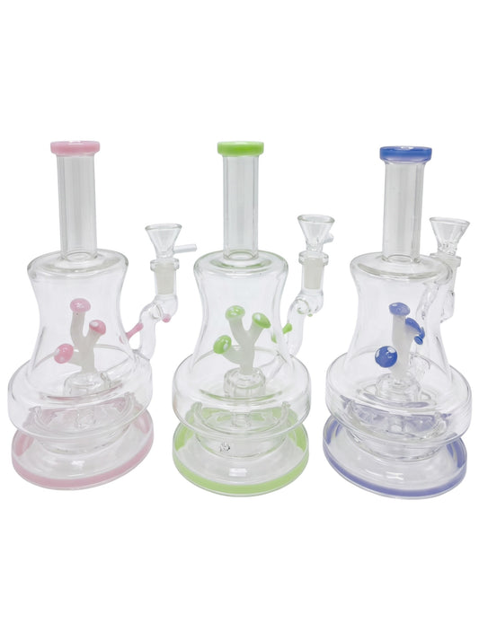 RG72 8" Mushroom Perc Waterpipe Assorted Colors