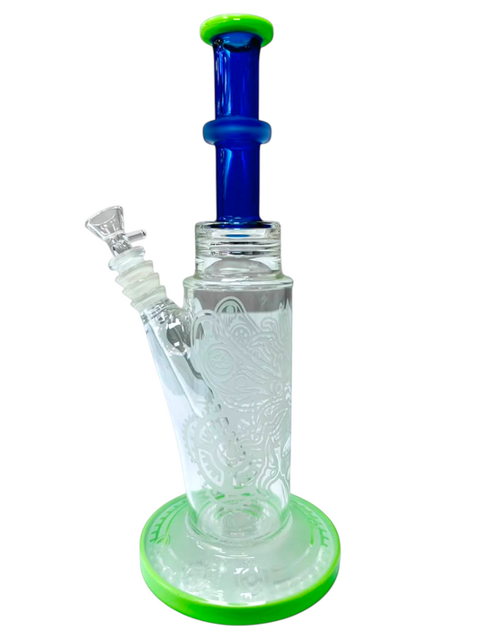 Goden21 10" Engraved Straight Tube Waterpipe