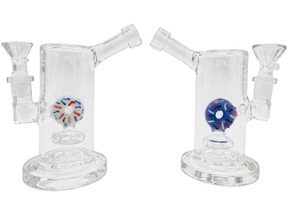 RG62 6" Clear w/ Donut Perc Waterpipe Assorted Colors