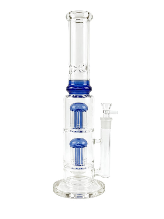 SS13 17" Heavy Base Double Tree perc 7mm Straight Shooter Assorted Colors