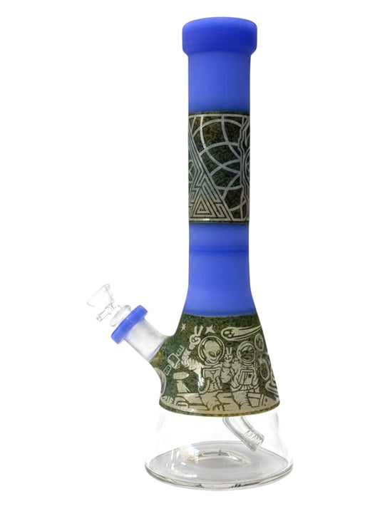 M74 14" Alien Engraved Waterpipe Assorted Colors